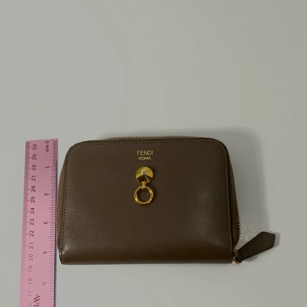 FENDI Bifold Wallet Visor Way Leather Brown Women's 8M0401-6GM